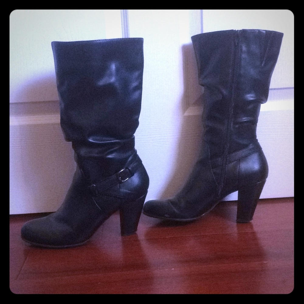 Faux leather boots